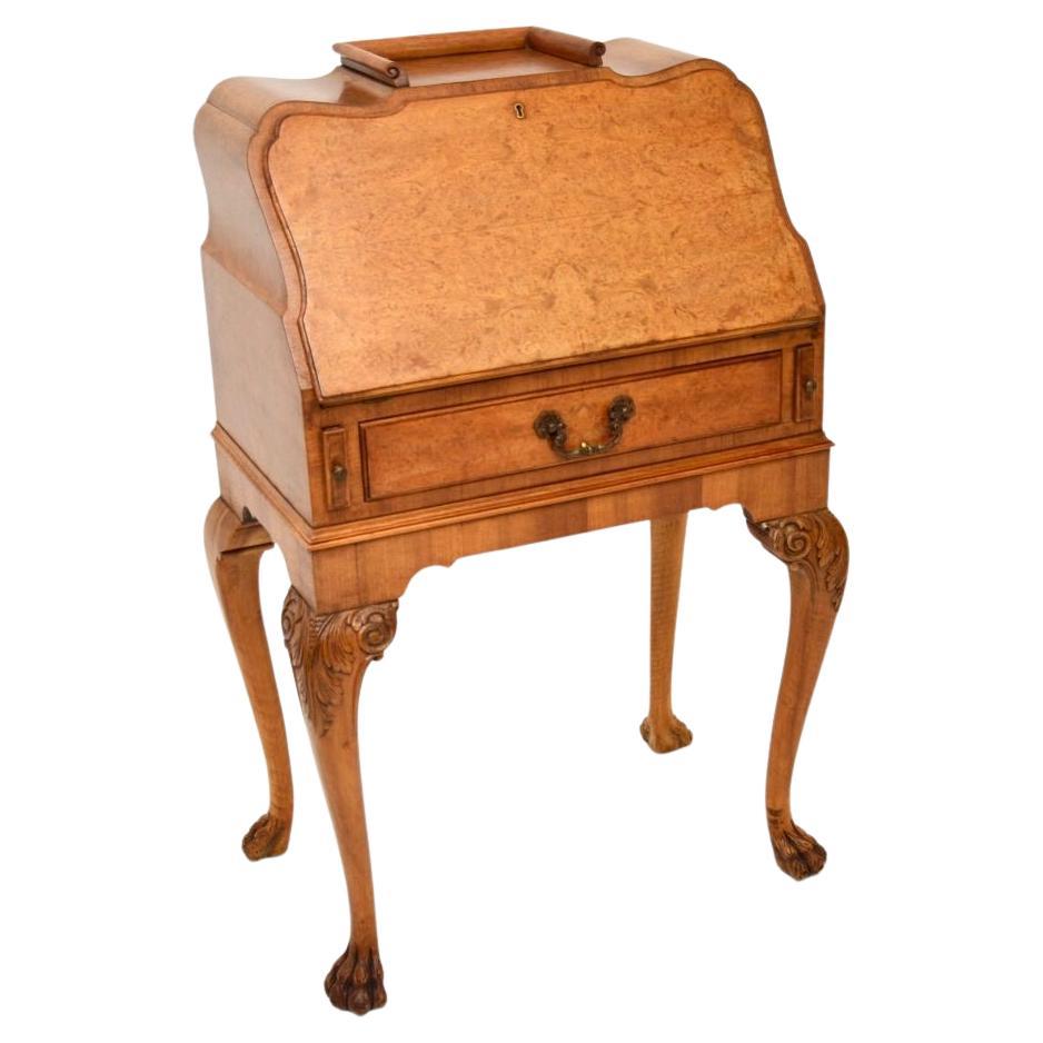 Antique Burr Walnut Writing Bureau For Sale