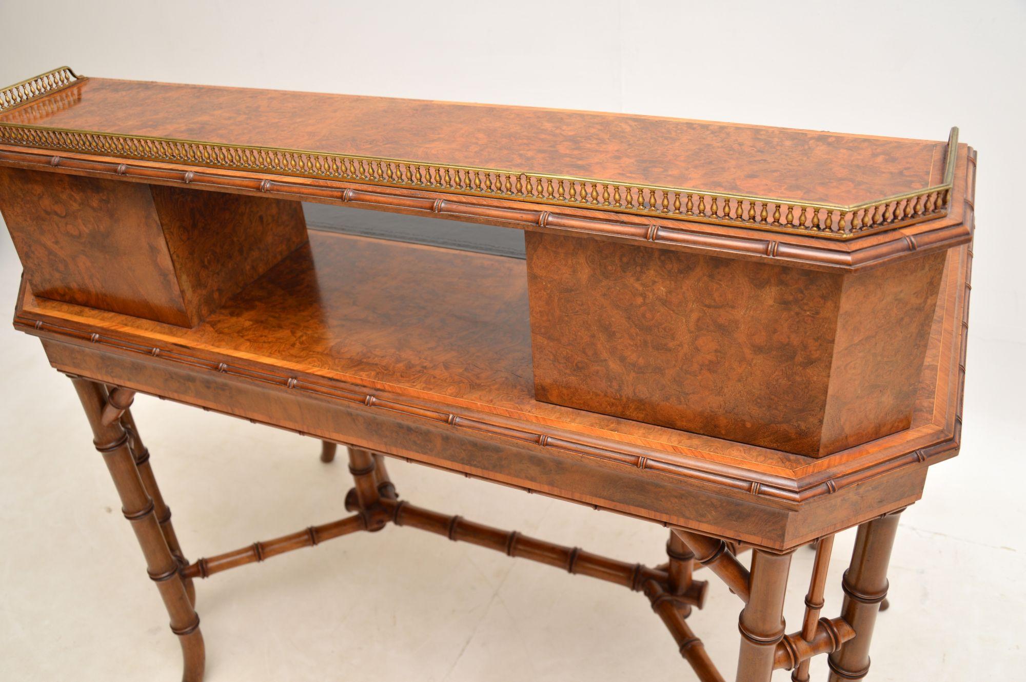 Antique Burr Walnut Writing Desk by Howard & Sons For Sale 6