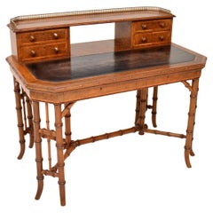 Antique Burr Walnut Writing Desk by Howard & Sons