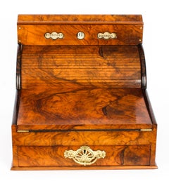 Antique Burr Walnut Writing and Stationery Box, 19th Century