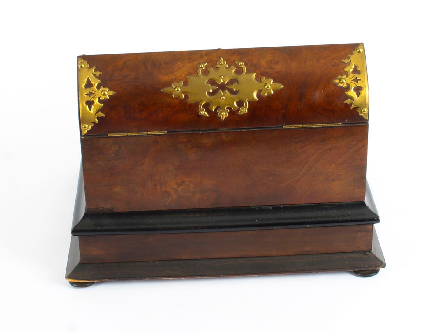 Antique Burr Walnut Writing and Stationery Box, 19th Century 12