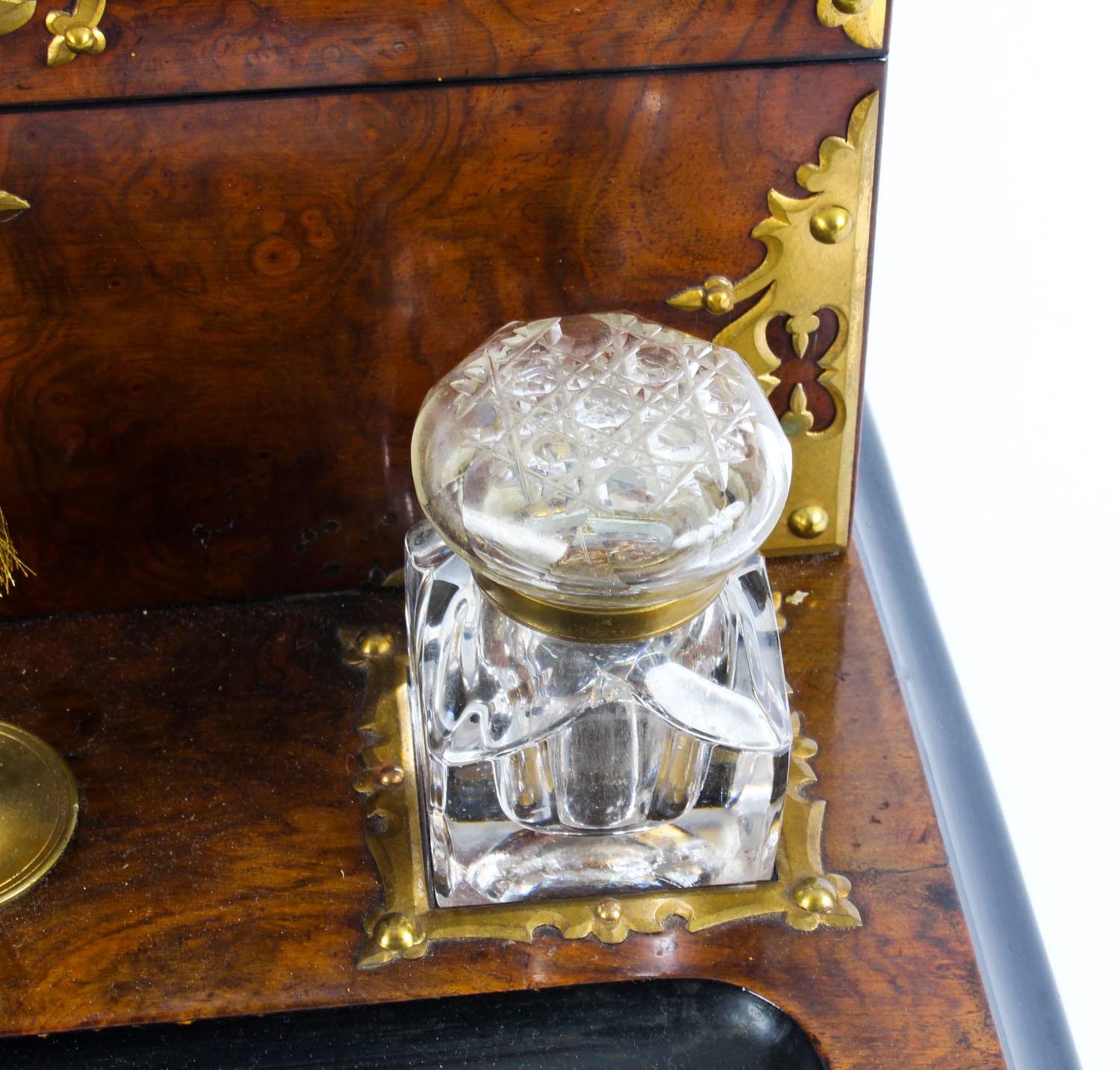Antique Burr Walnut Writing and Stationery Box, 19th Century In Good Condition In London, GB