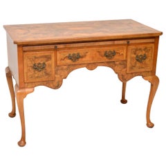 Antique Burr Walnut Writing Table or Dressing Table