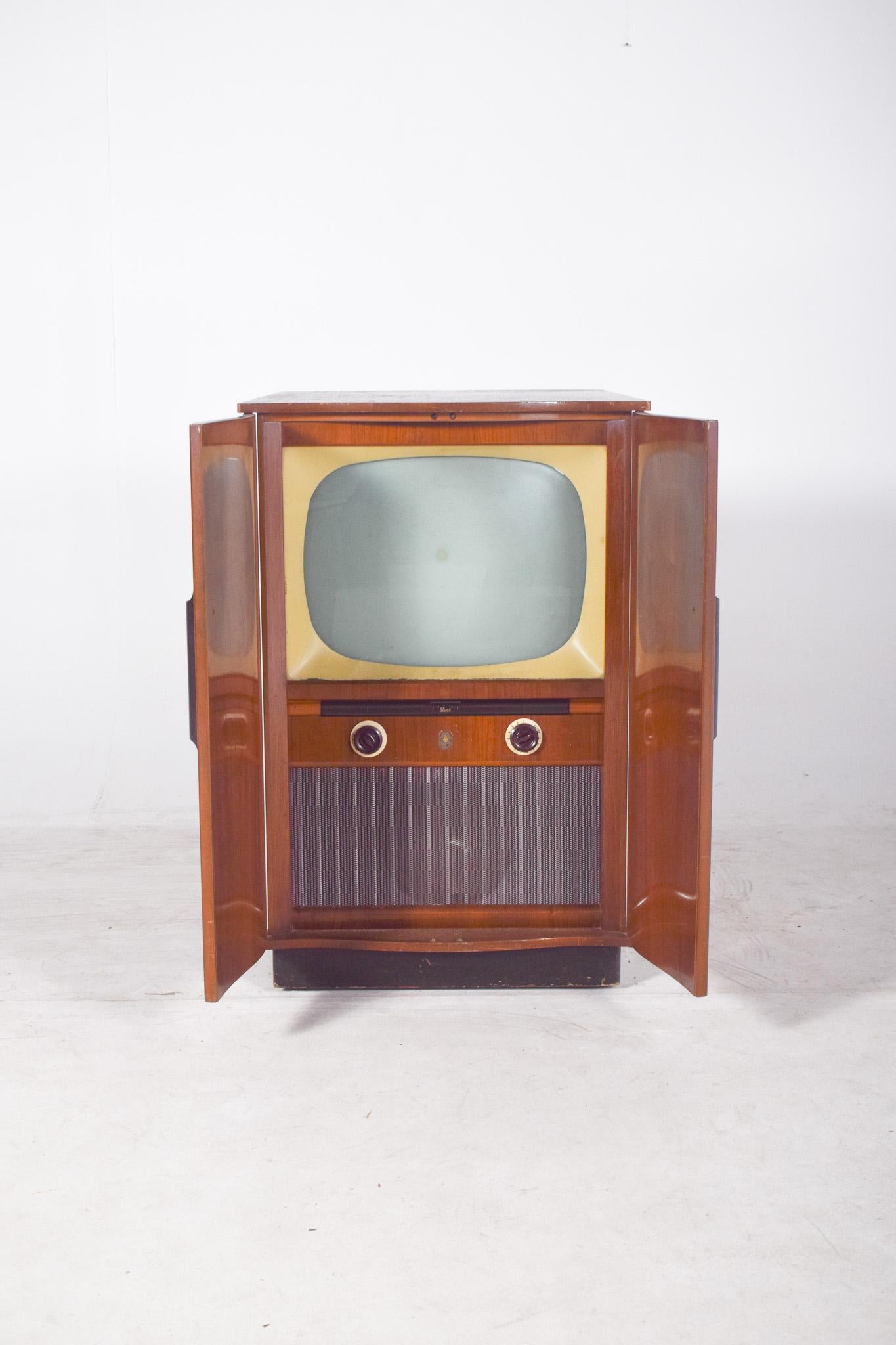 Laqué Ancien meuble de télévision pour radio Bush en vente