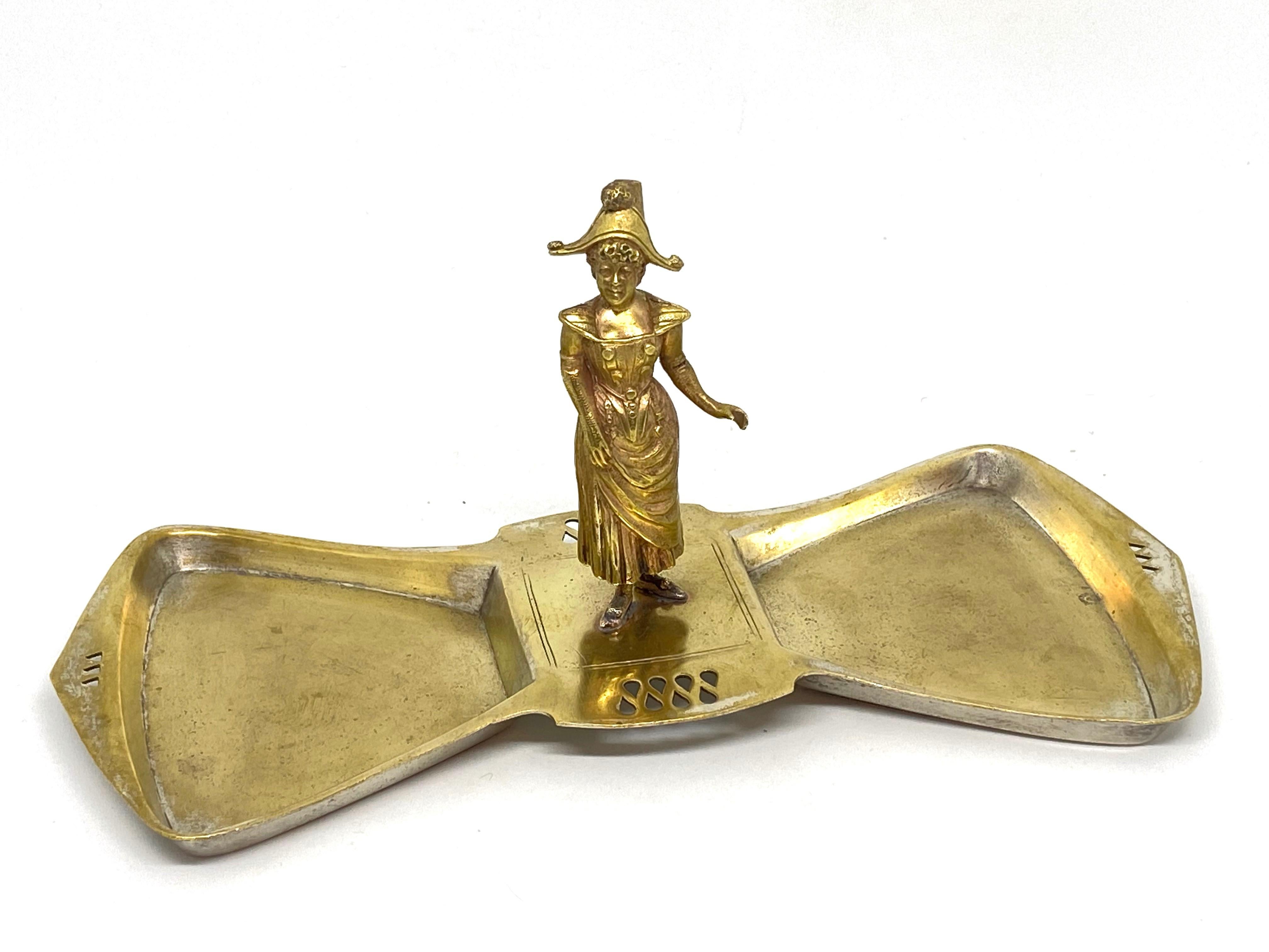 Metal Antique Business Card Holder Tray Catchall by Argentor, Germany, 1900s For Sale