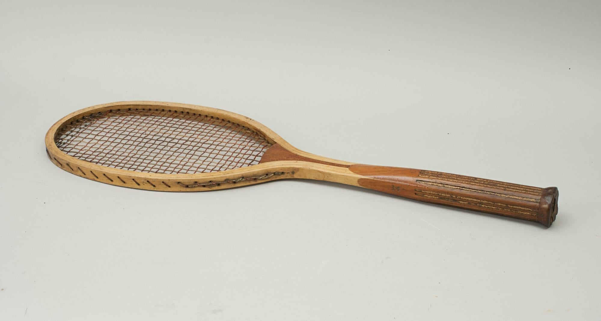 Antique Bussey Design Cork Grip Lawn Tennis Racket 3