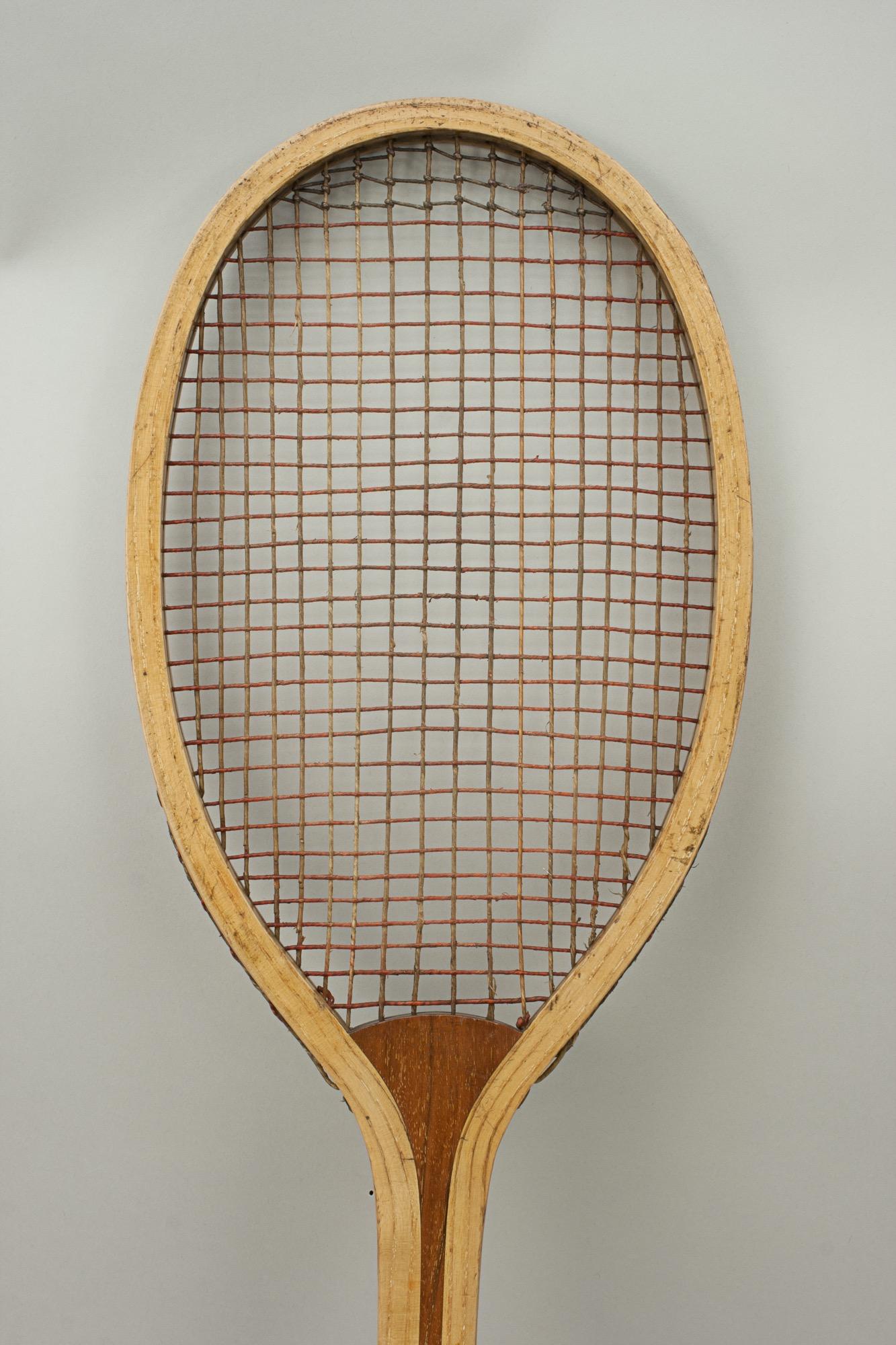 Antique Bussey Design Cork Grip Lawn Tennis Racket 4