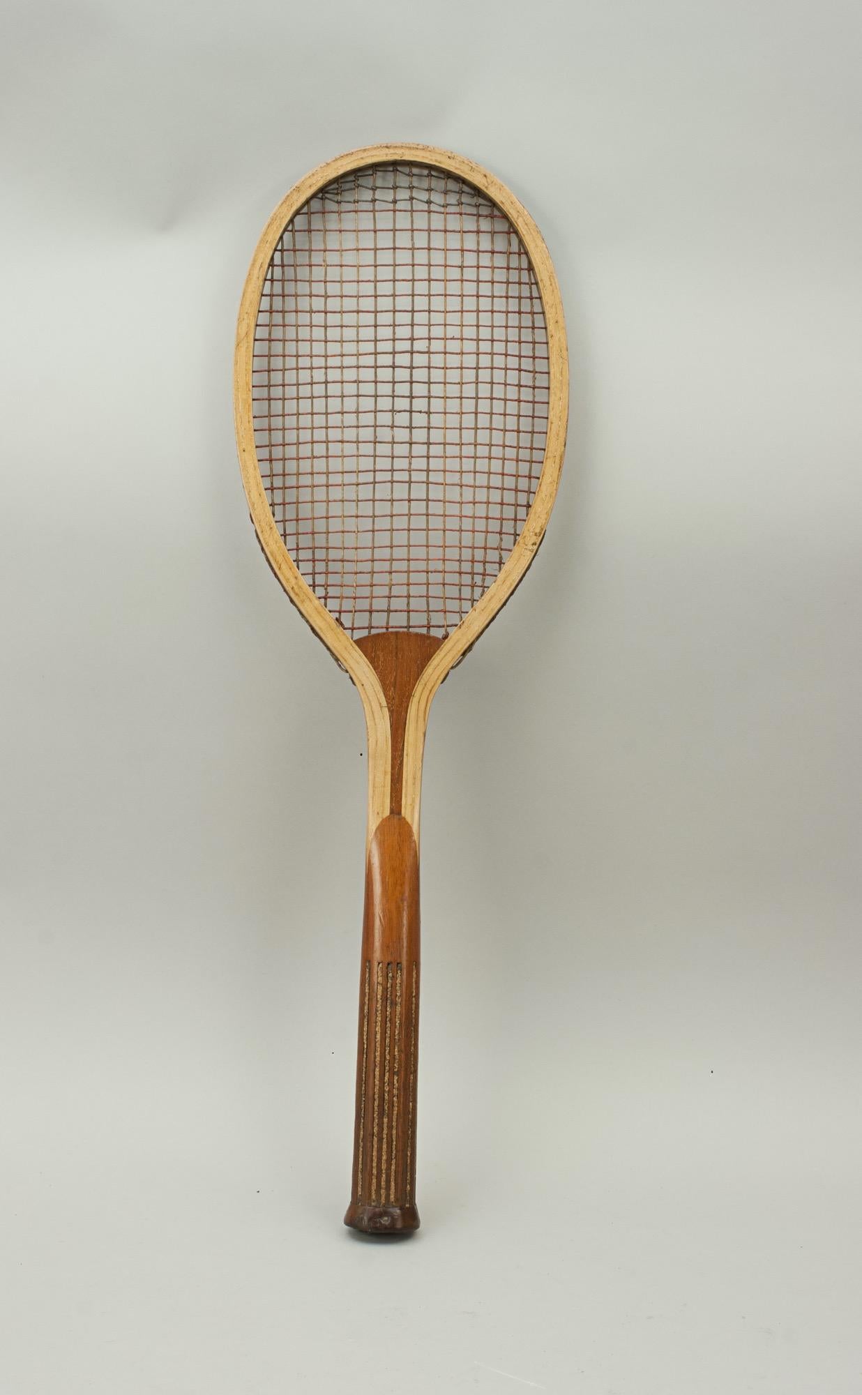 Antique Bussey Design Cork Grip Lawn Tennis Racket 5