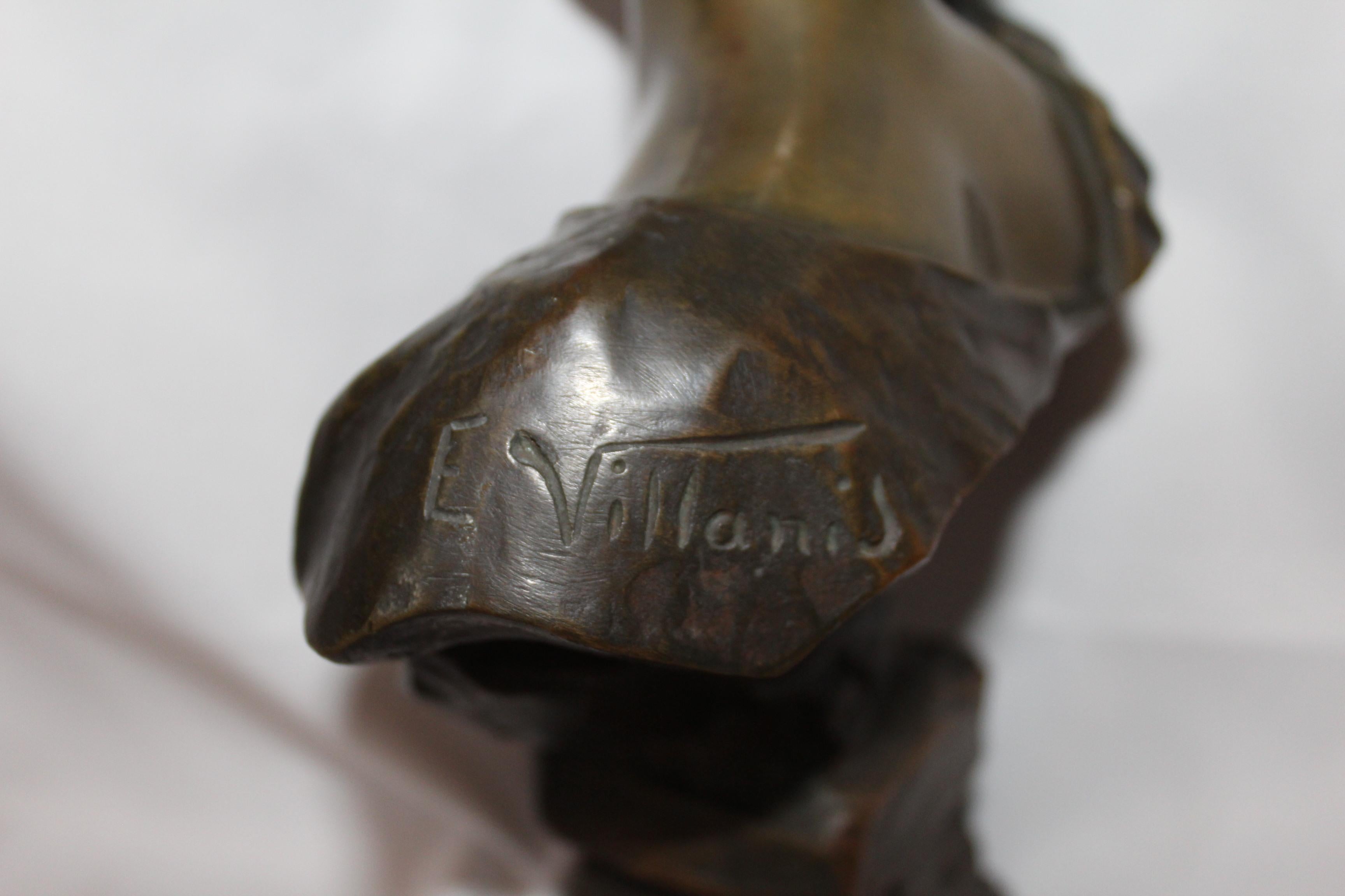 Antique Bust, Art Nouveau by Villanis Bronze Medium Size 1