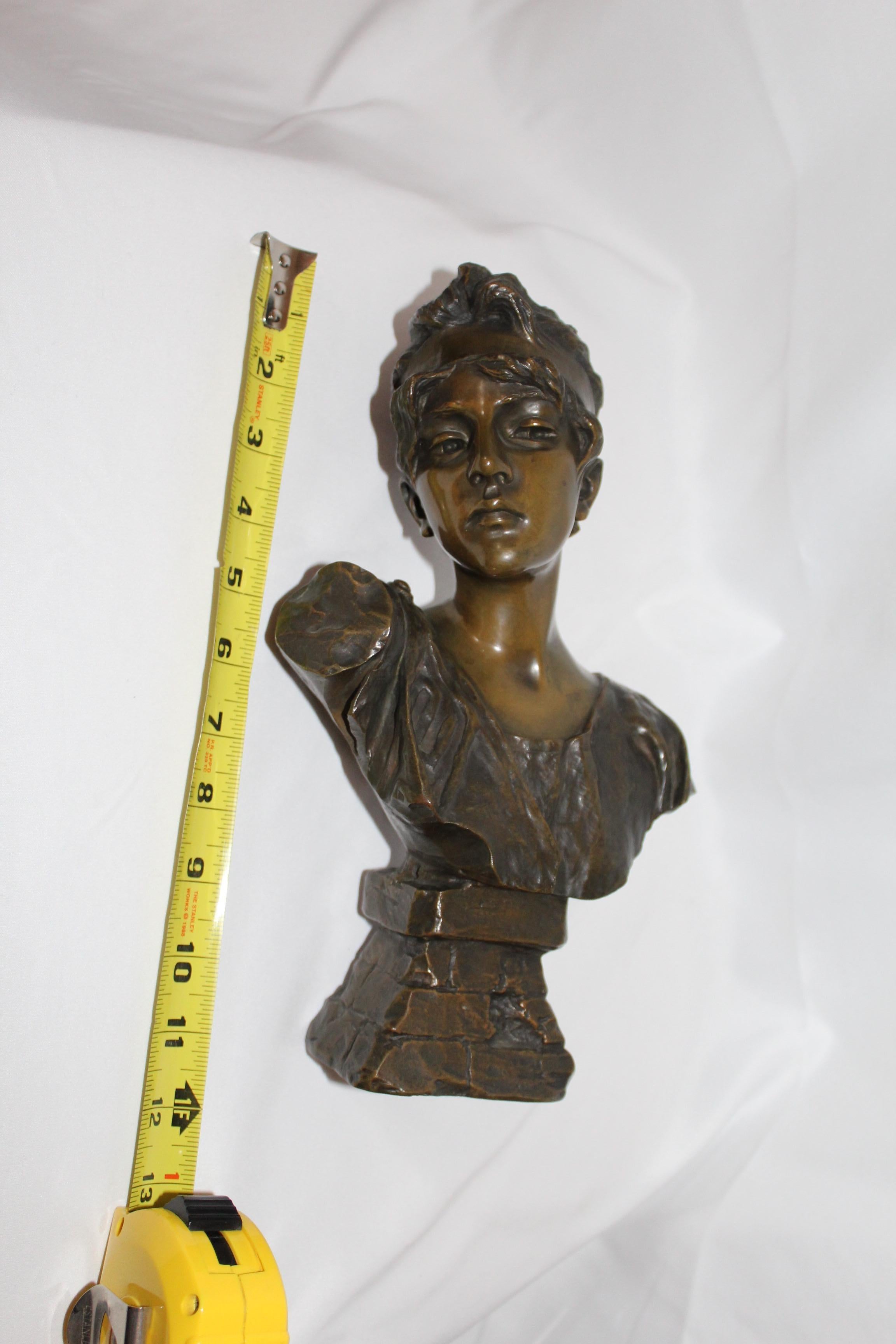 Antique Bust, Art Nouveau by Villanis Bronze Medium Size 2