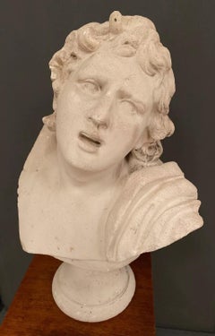 Antique bust in reconstituted stone by Delor 20th century