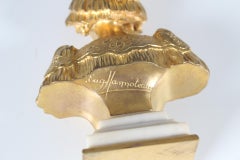 Antique Bust of a Woman, Gilded Bronze, Signed Eugene Hannoteau, circa 1900
