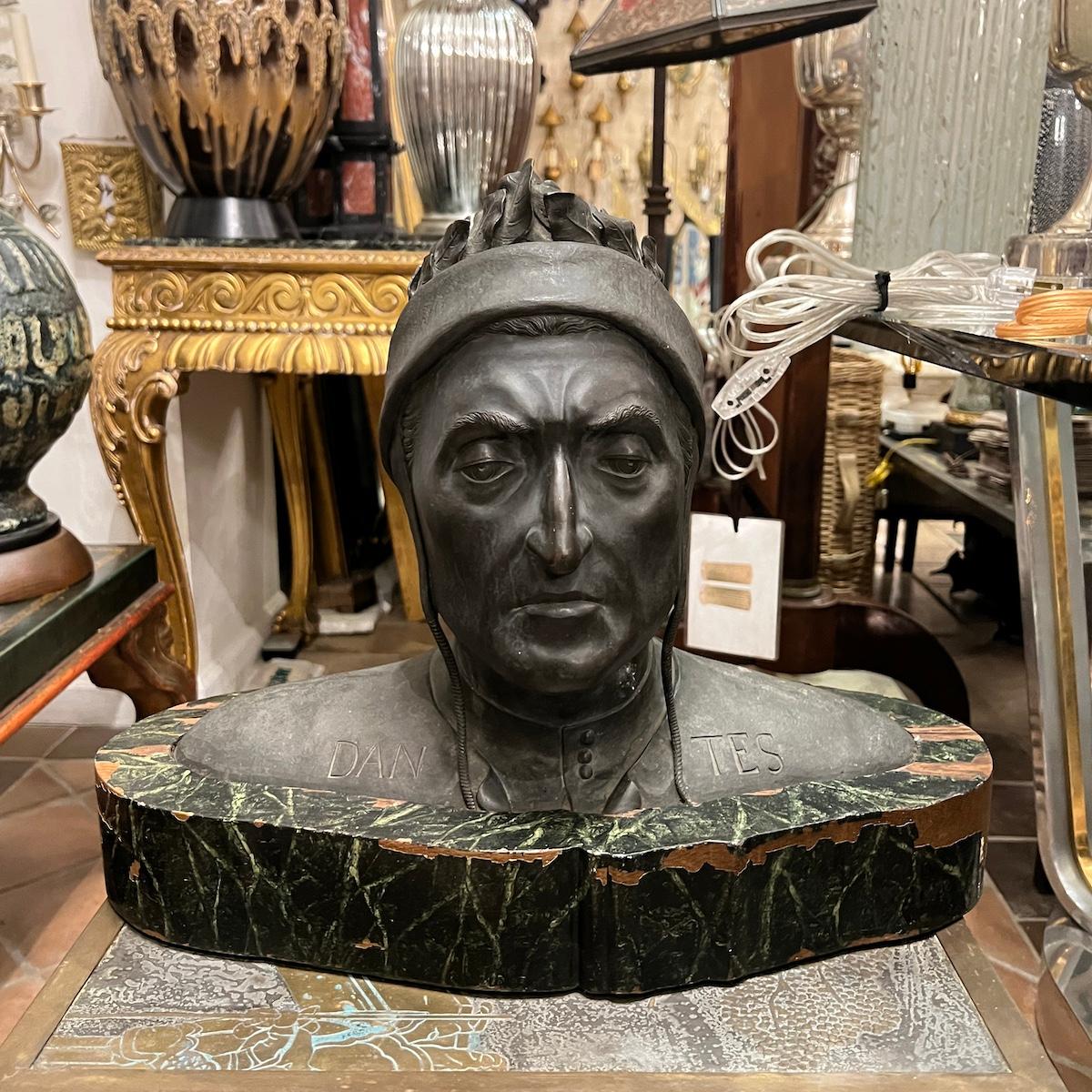 Antique Bust of Dante Alighieri In Good Condition For Sale In New York, NY