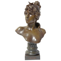 Antique Bust of Diana by Emmanuel Villanis