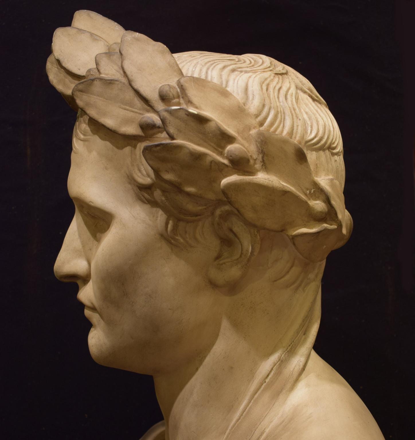Neoclassical Antique Bust of Napoleon Modeled as an Emporer