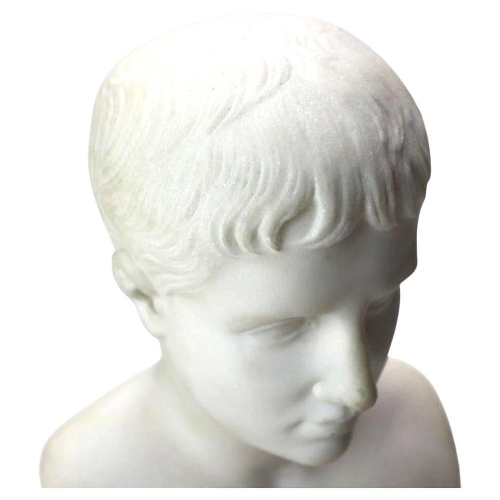 Romano classico Antico busto del giovane Napoleone, marmo di Carrera intagliato in vendita