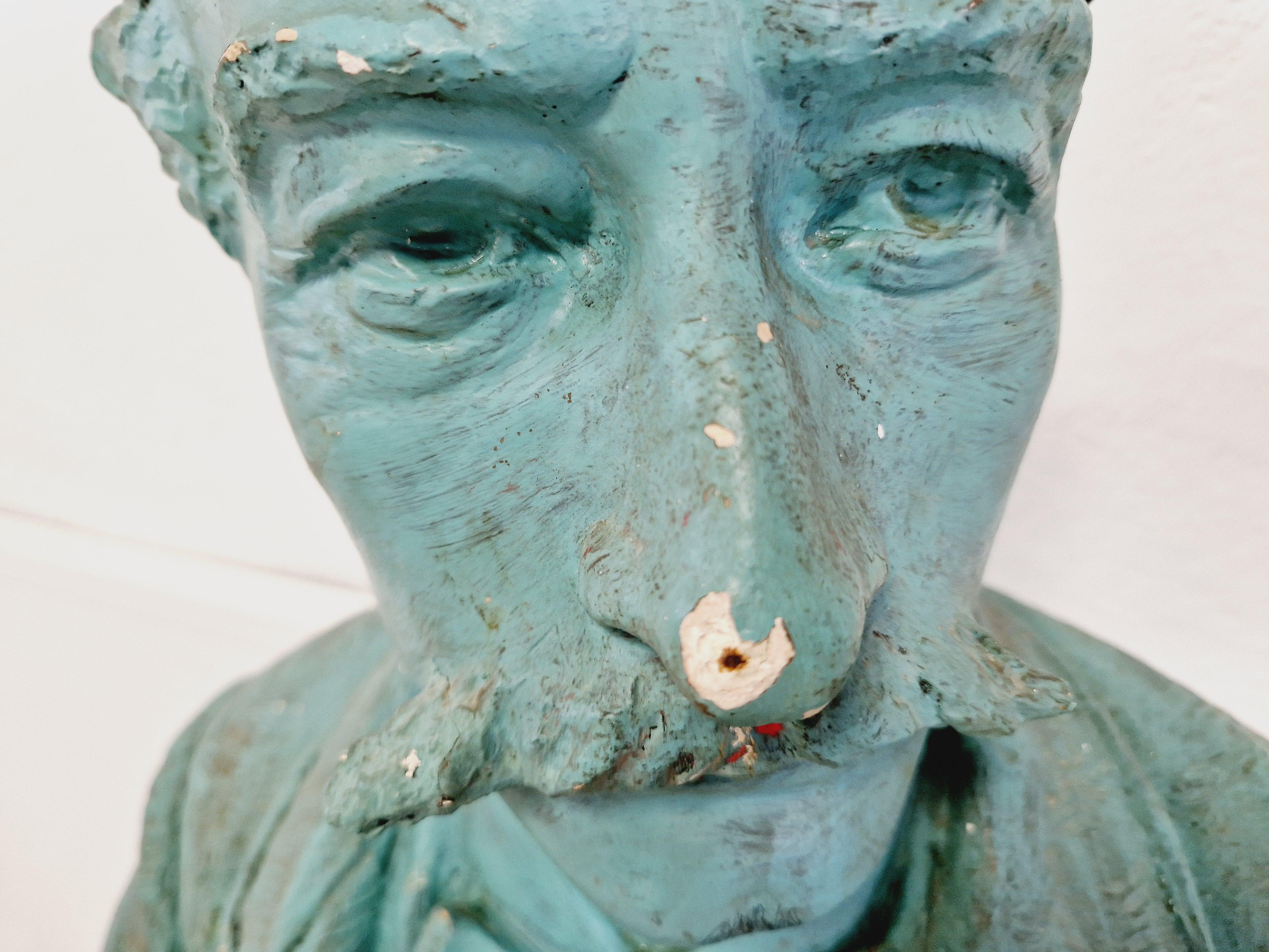 Arte Antiques Bust Plaster Large Life Size Head Art Sculpture en vente 4