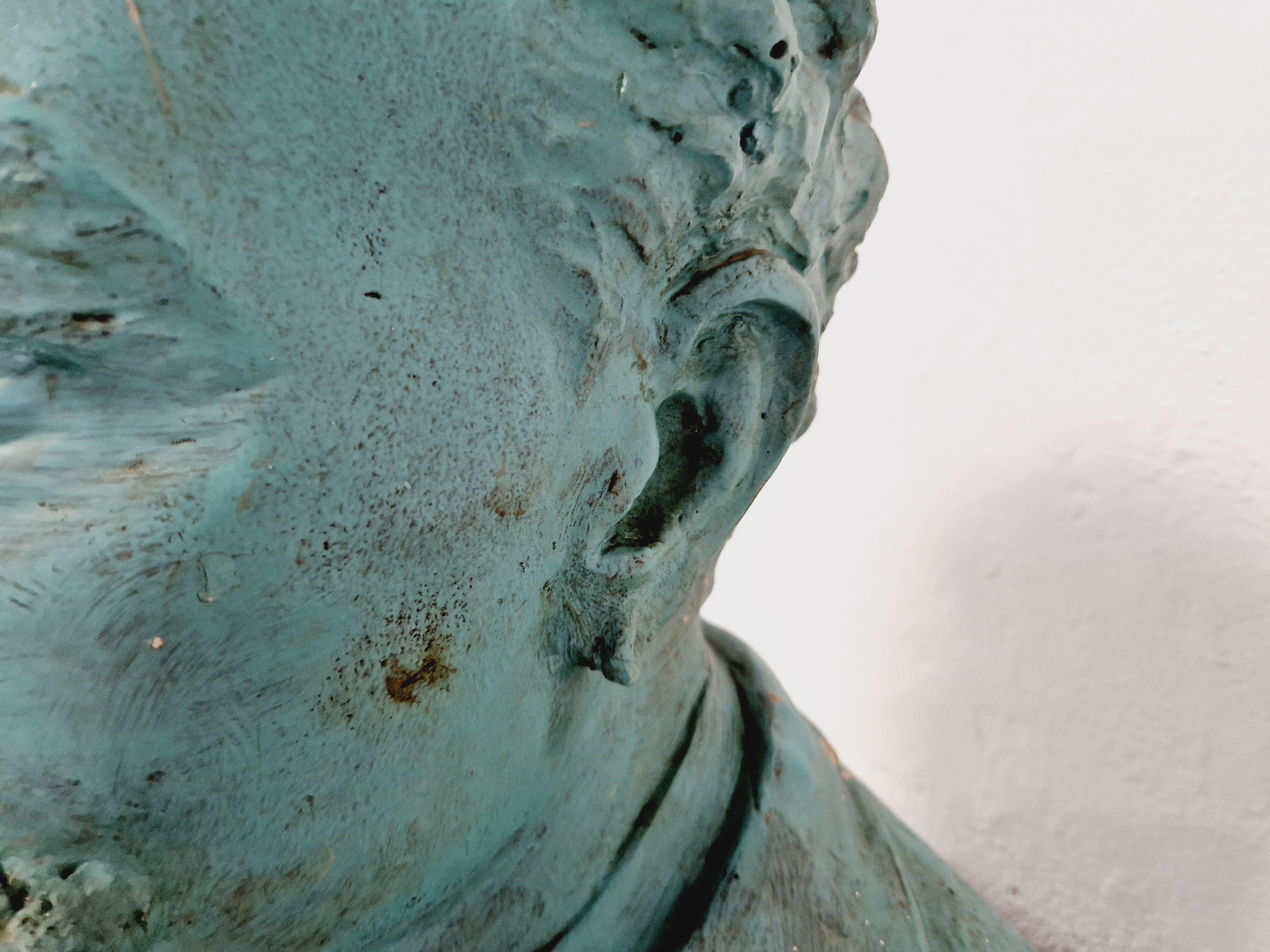 Plâtre Arte Antiques Bust Plaster Large Life Size Head Art Sculpture en vente