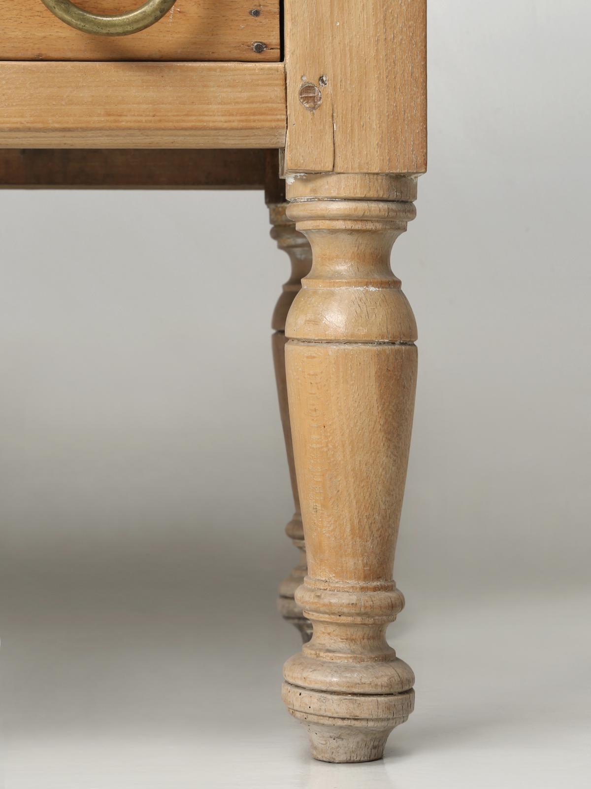 Antique Butcher Block Kitchen Island Constructed of Maple Brass Hardware, 1920s 7