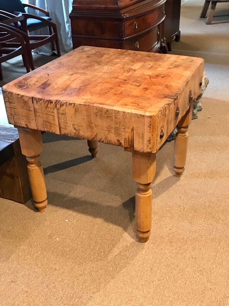 Antique Butcher Block Table at 1stDibs