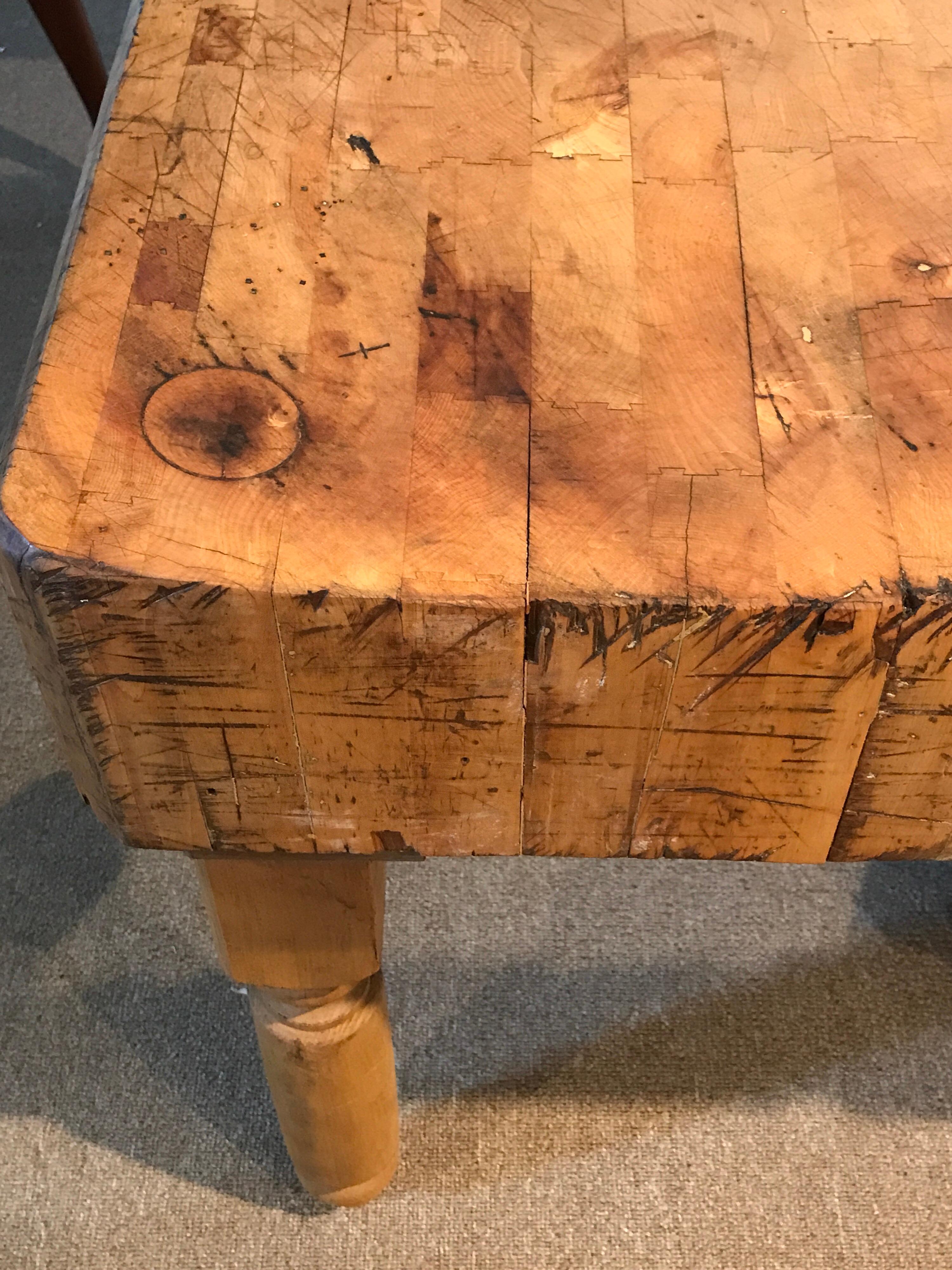 antique chopping block table