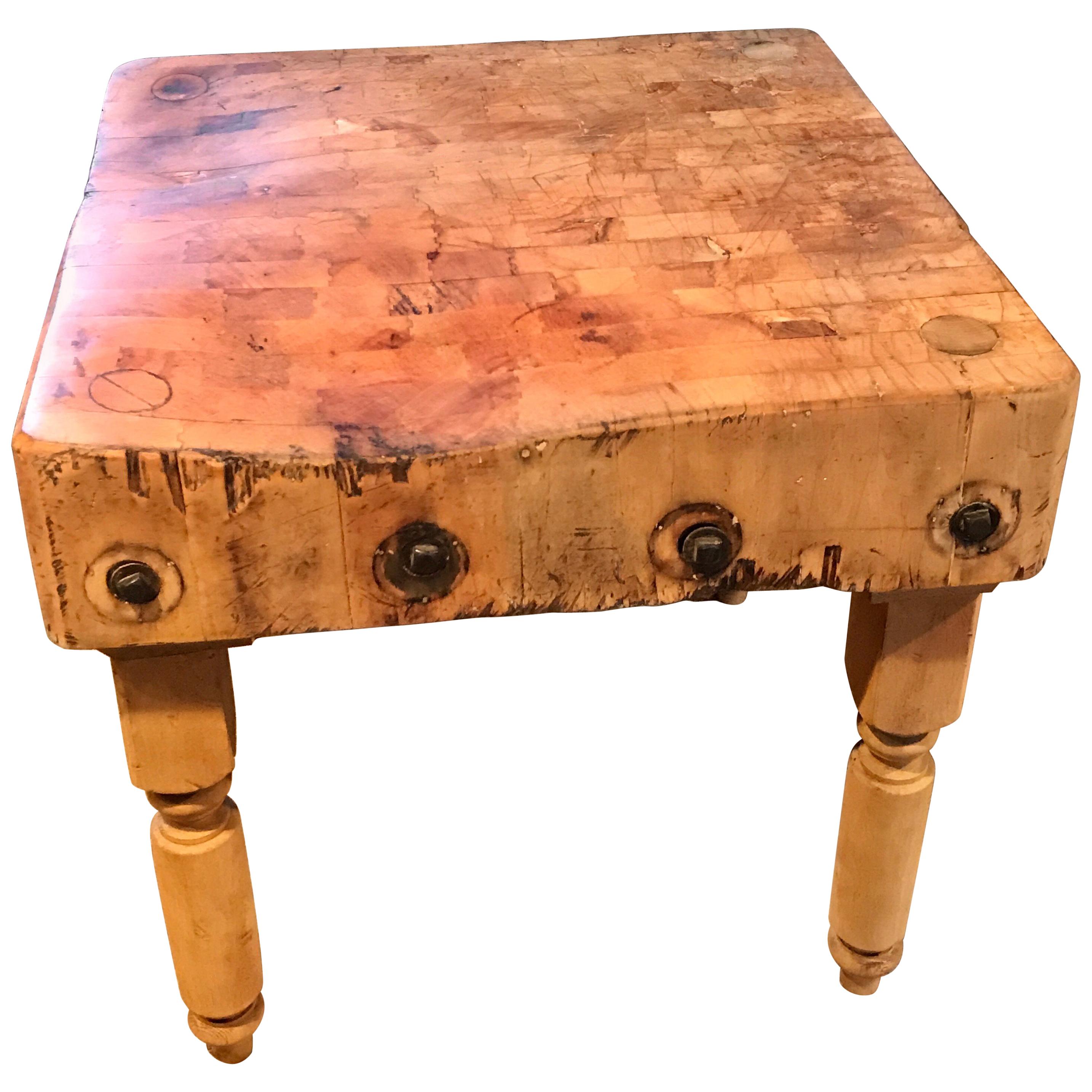 Antique Butcher Block Table