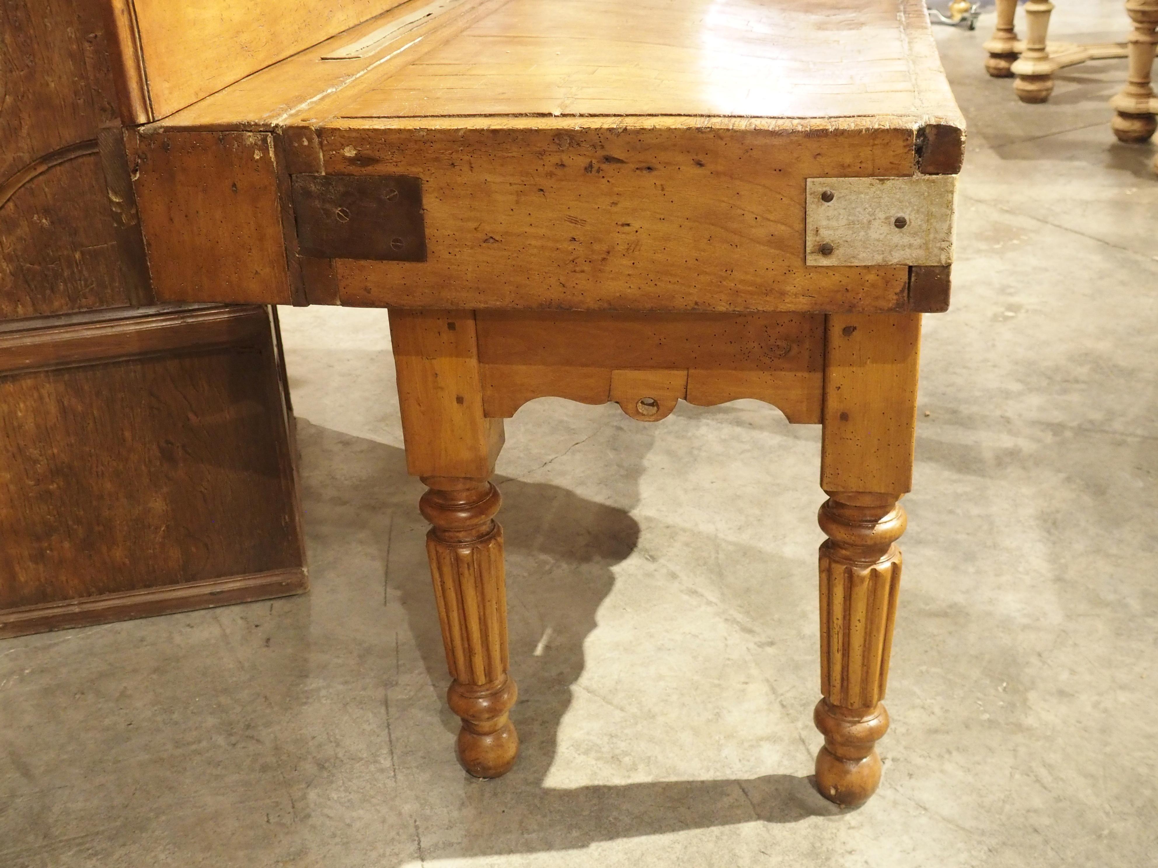 Antique Butcher Block Table from Dijon, France, Circa 1890 For Sale 6