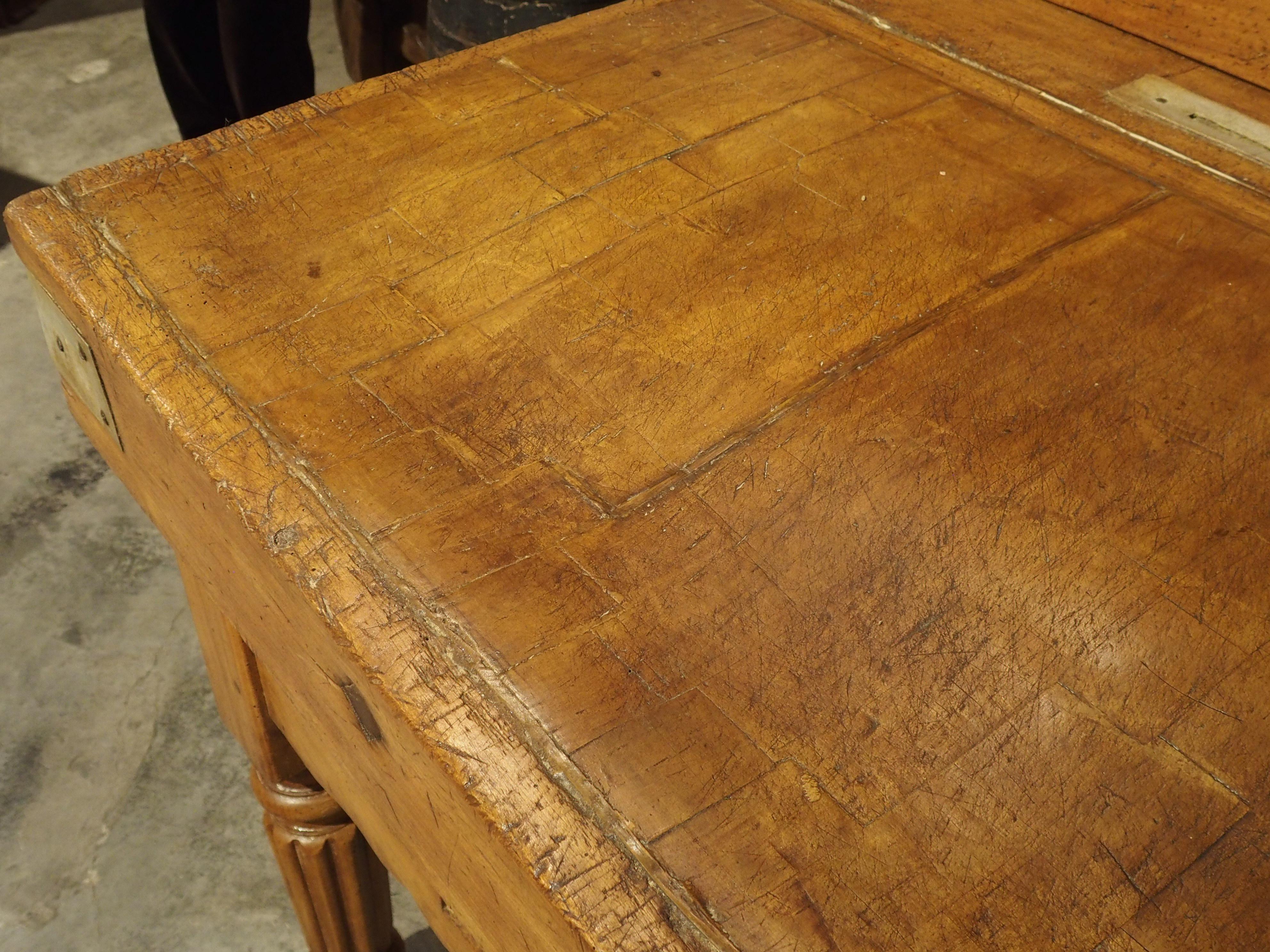 Late 19th Century Antique Butcher Block Table from Dijon, France, Circa 1890 For Sale