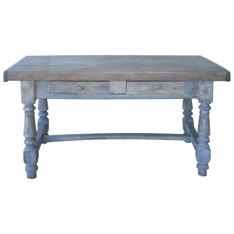 Antique Butcherblock Top Farm Table Kitchen Island At 1stdibs Antique Butcherblock Top Farm Table, Farm Table Kitchen Island