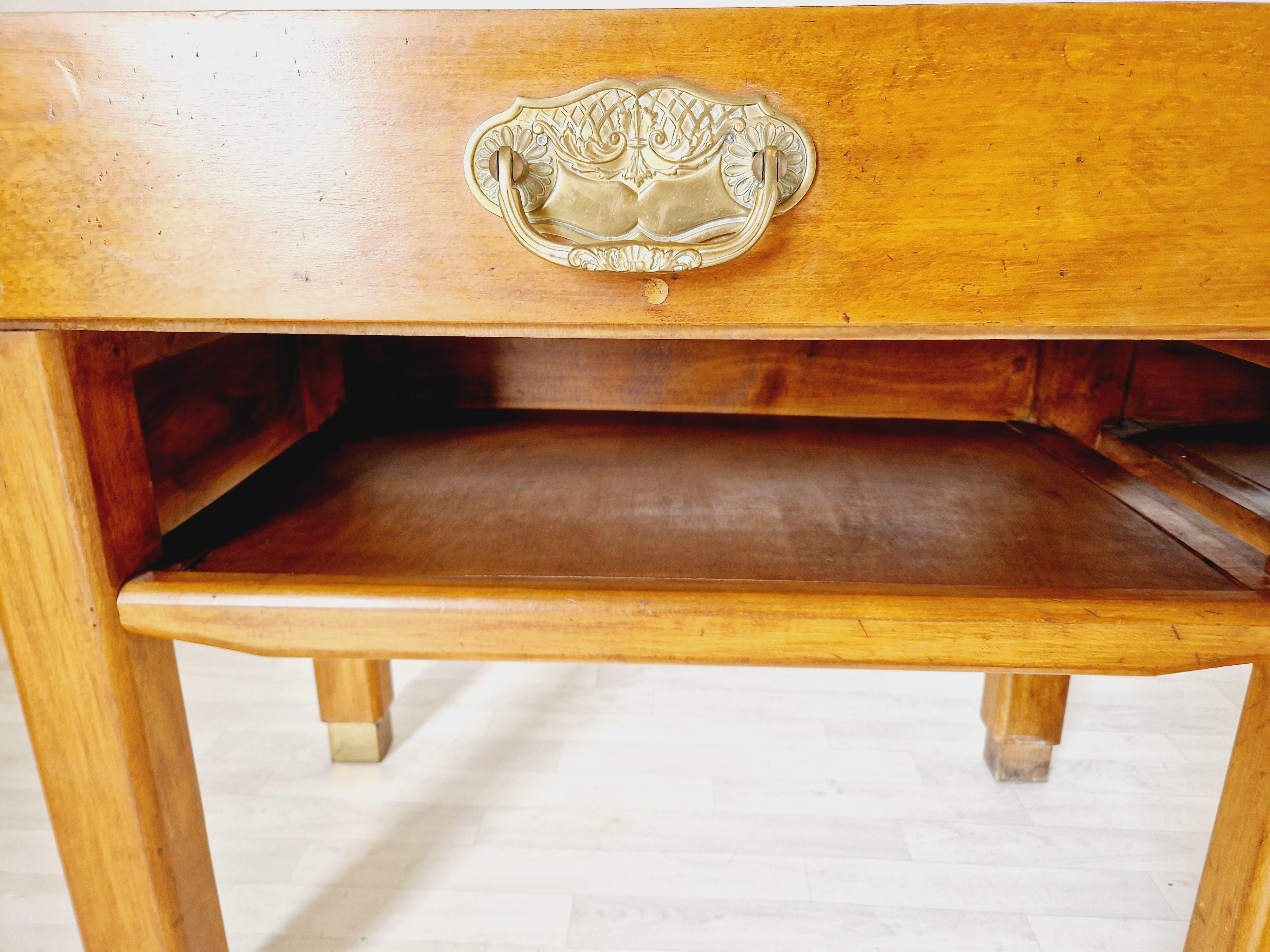 French Antique Butchers Block Table Kitchen Island