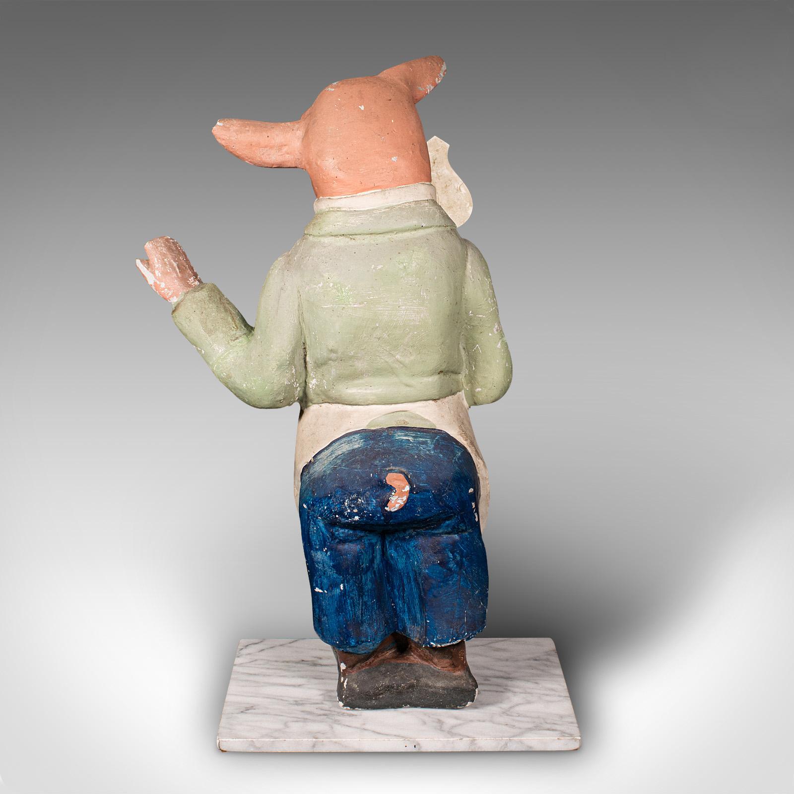 British Antique Butcher's Shop Display Figure, English, Advertising, Pig, Edwardian For Sale