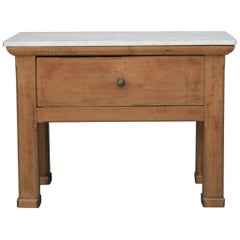 Antique Butcher's Table with Marble Top