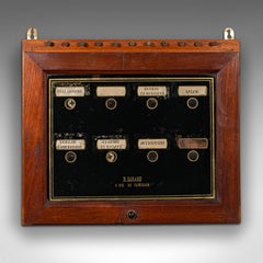 Antique Butler's Bell Board, French, Pine, Room Alarm Panel, Victorian, C.1900