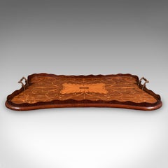 Antique Butler's Serving Tray, English, Afternoon Tea Platter, Inlay, Victorian