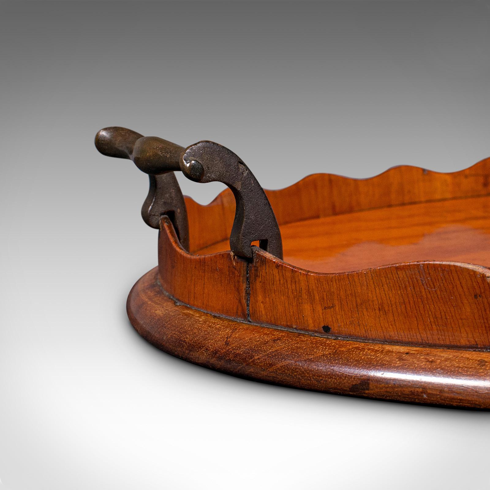 Antique Butler's Serving Tray, English Satinwood, Afternoon Tea Platter, Regency 1