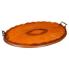 Antique Butler's Serving Tray, English Satinwood, Afternoon Tea Platter, Regency