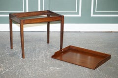 Antique Butlers Serving Tray on Stand Hardwood Victorian, 19th Century