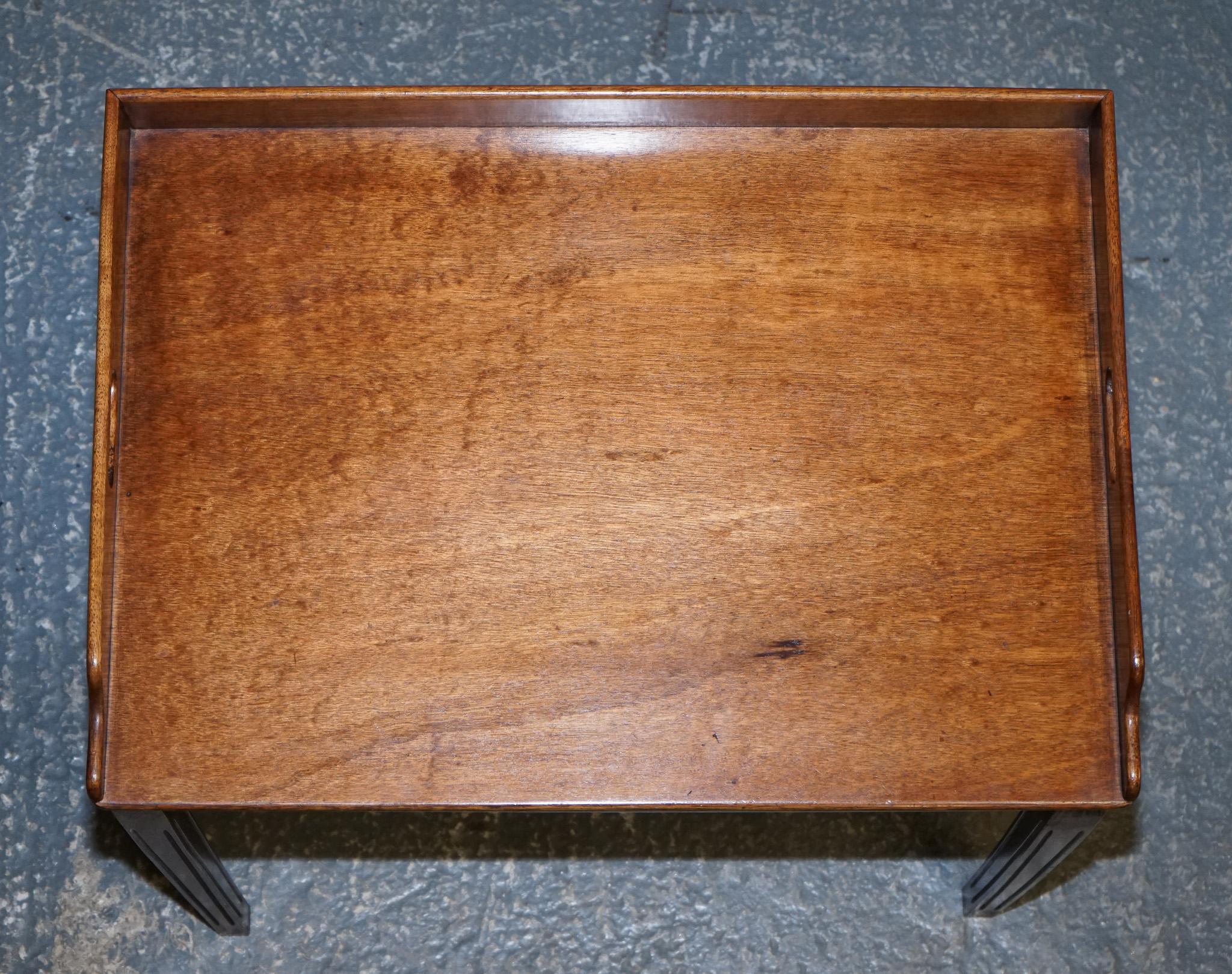Antique Butlers Serving Tray on Stand Hardwood Victorian, 19th Century For Sale 2