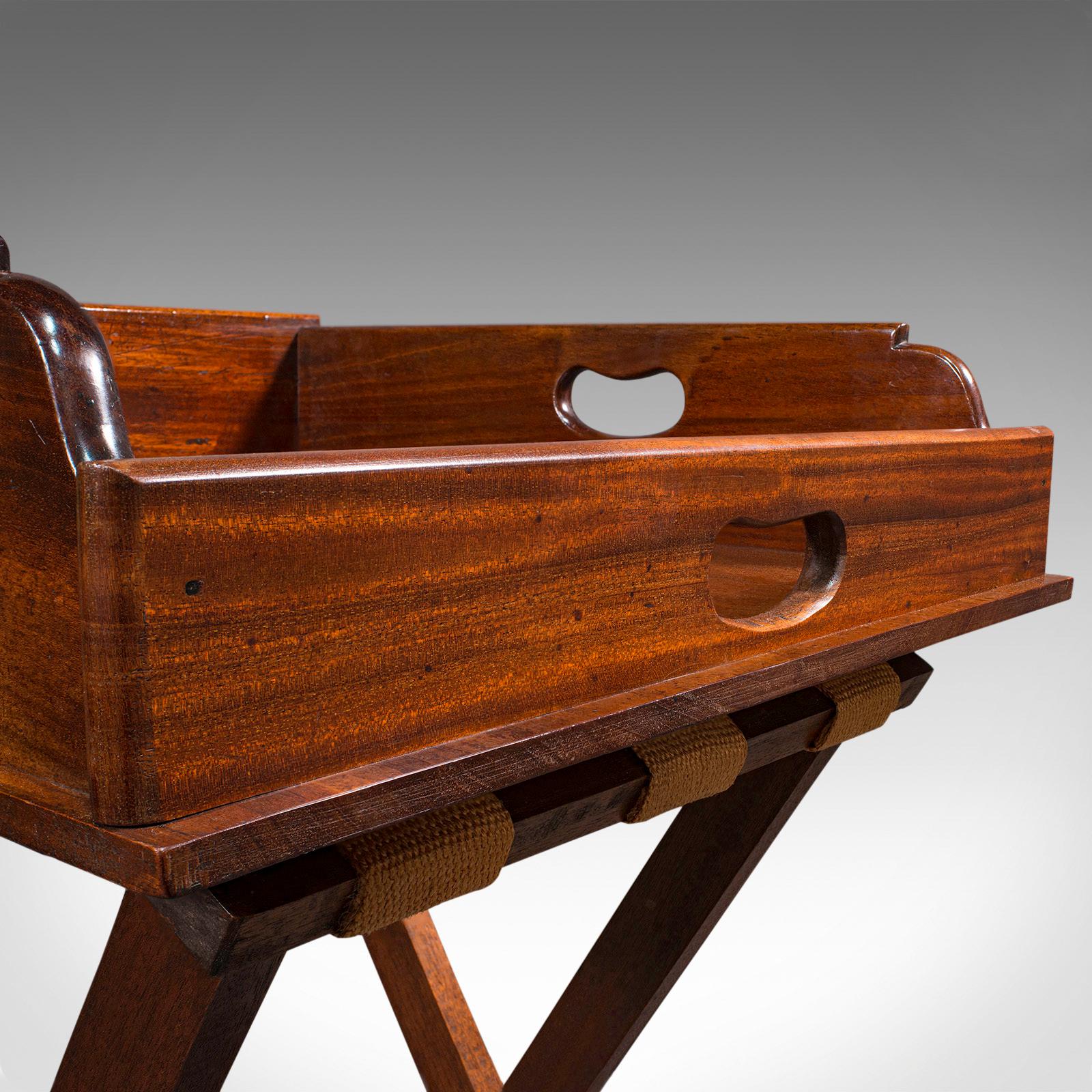 Antique Butler's Stand, English, Mahogany, Serving Tray, Rest, Victorian, C.1900 2