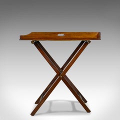 Antique Butler's Tray Table, English, Mahogany, Folding Stand, circa 1900