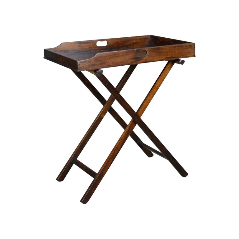 Antique Butler S Tray Table Victorian Mahogany Folding Stand Circa 1900 At 1stdibs