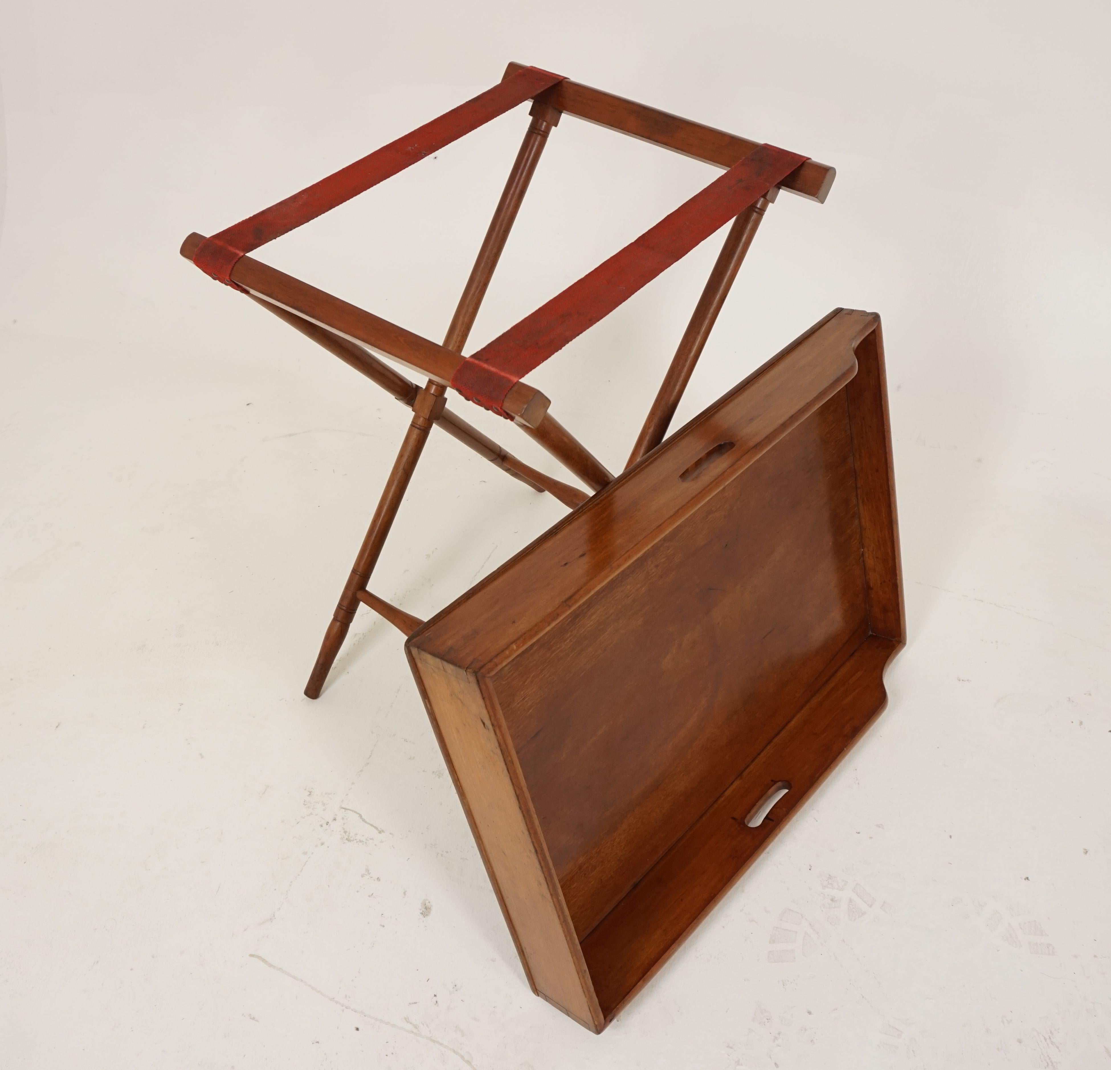 Antique Butler's Tray, Victorian Walnut Drinks Stand, Scotland 1870, B2034 In Good Condition In Vancouver, BC