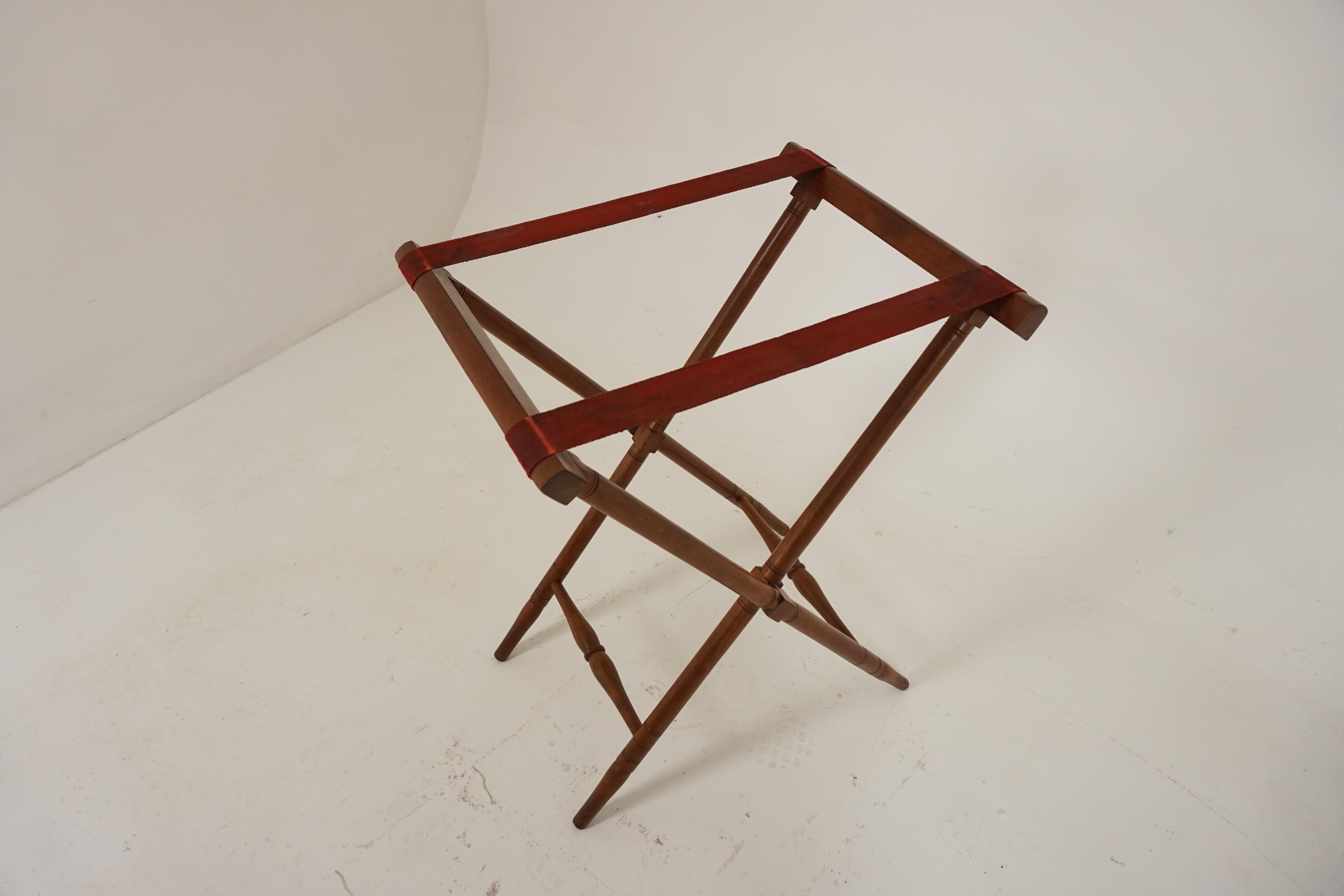 Late 19th Century Antique Butler's Tray, Victorian Walnut Drinks Stand, Scotland 1870, B2034