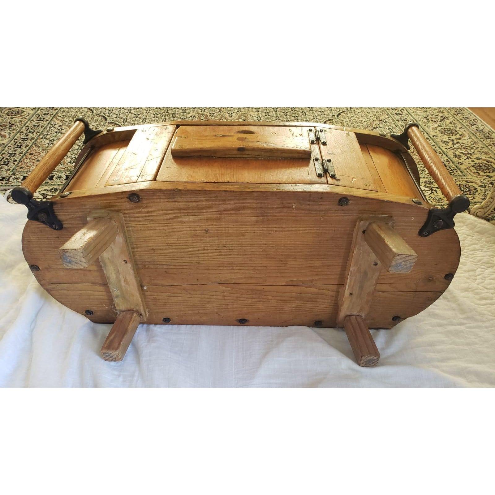 North American Antique Butter Churn Table Cabinet with Front Center Door For Sale