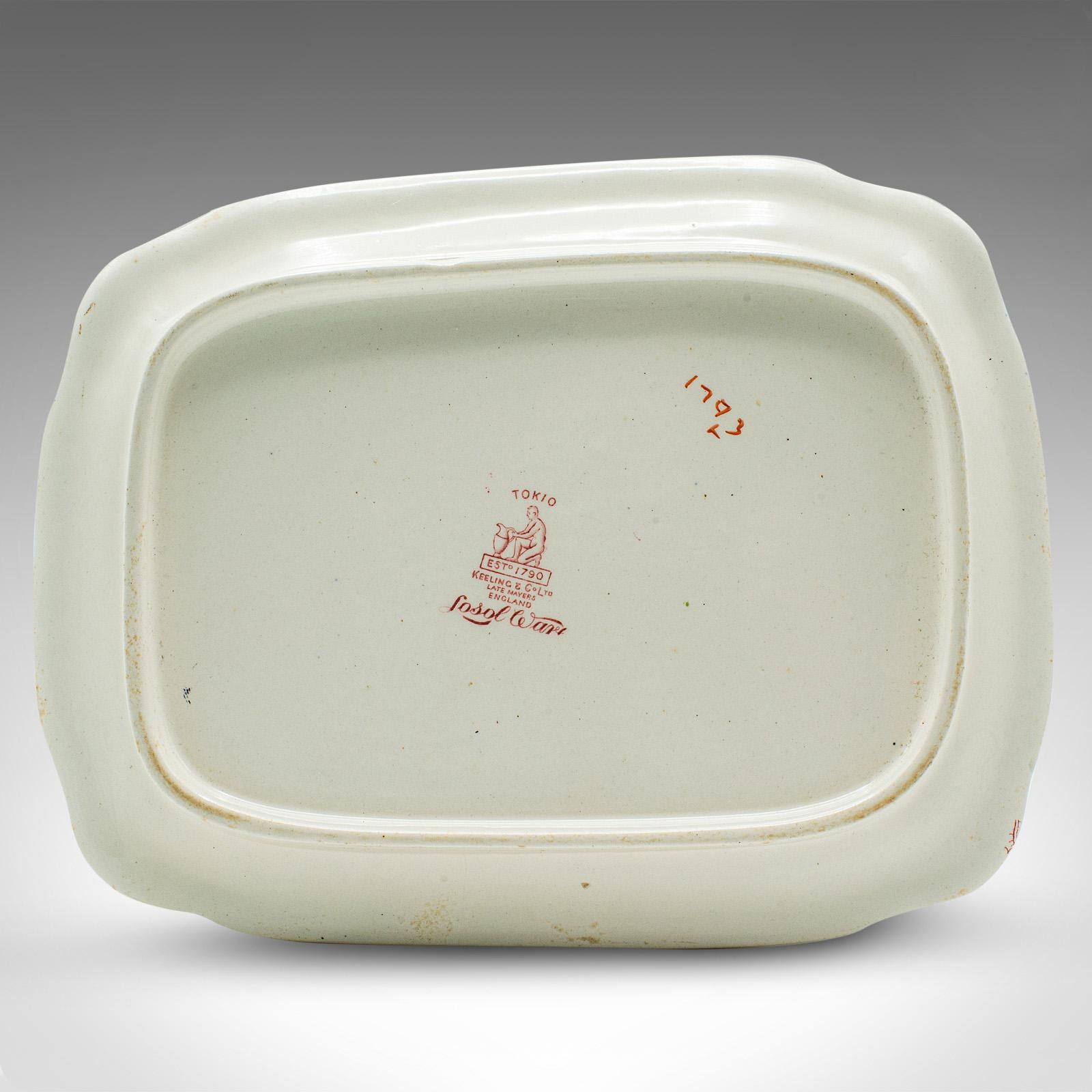 Antique Butter Dish, English, Ceramic Cheese Keeper, Country Kitchen, Circa 1920 For Sale 5