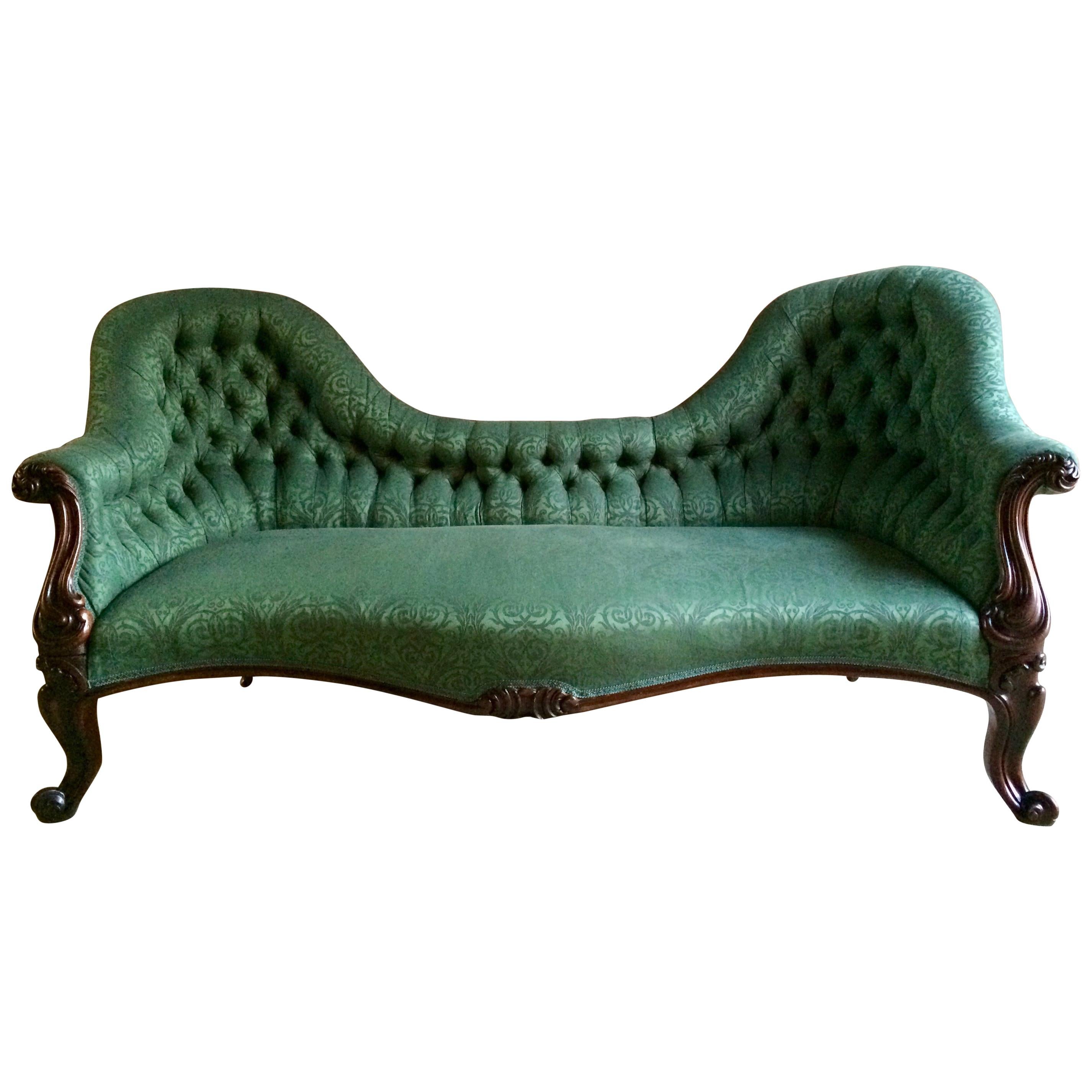 Antique Button Back Sofa Settee and Armchair Rosewood Victorian, circa 1870