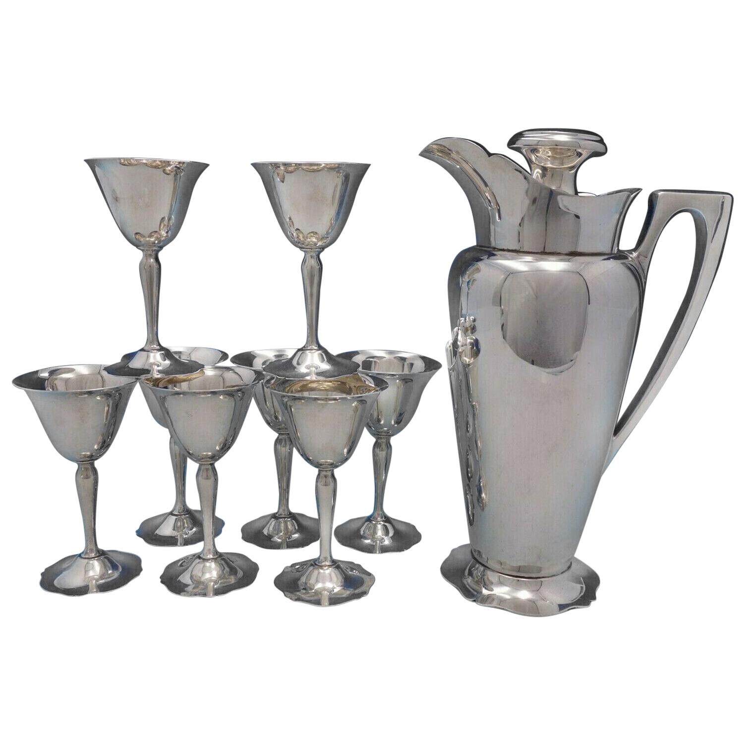 Antique by Wallace Sterling Silver Nine-Piece Martini Set Vintage