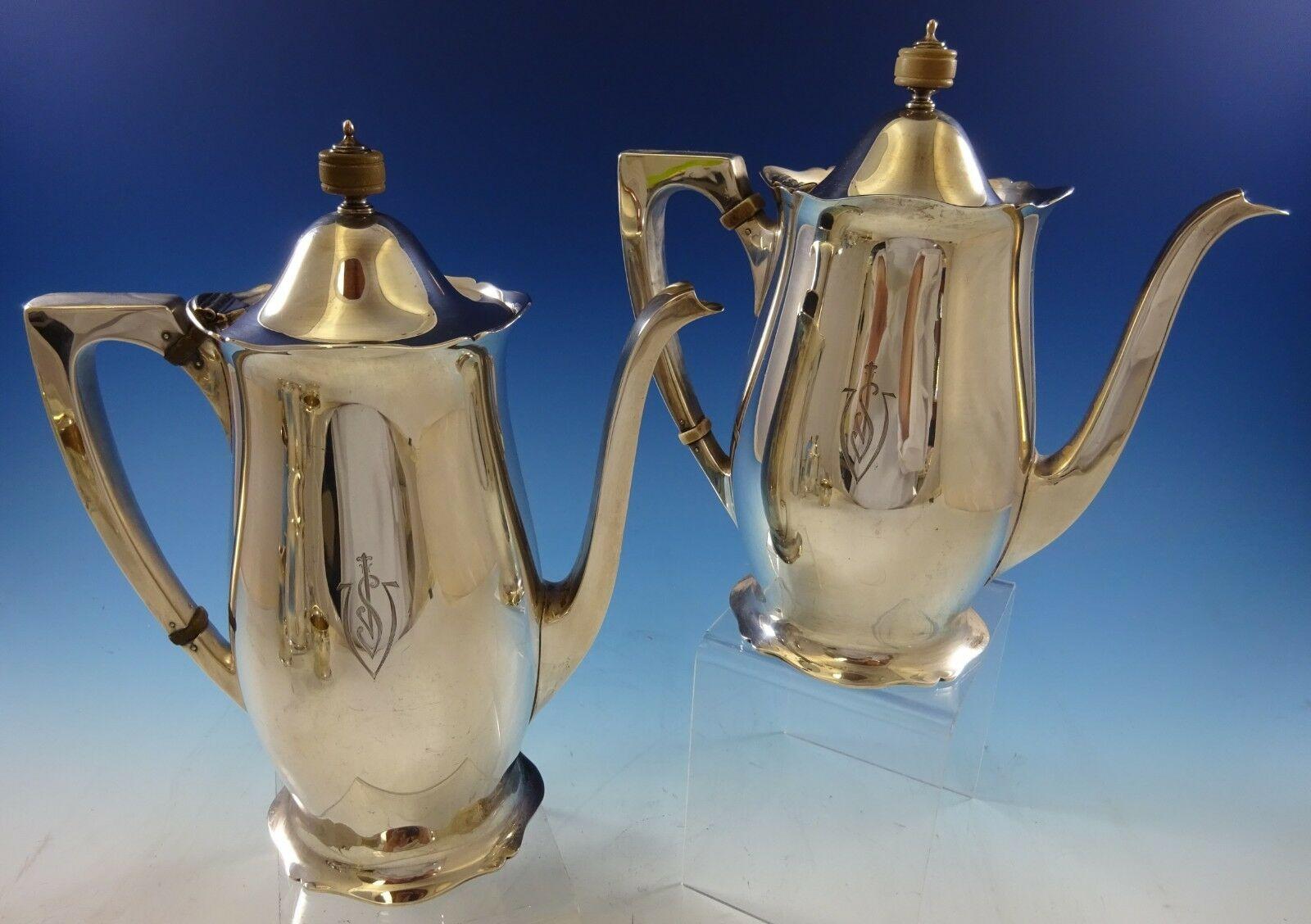 Antique by Wallace Sterling Silver Tea, Set of 6 Pieces #3370 In Excellent Condition In Big Bend, WI