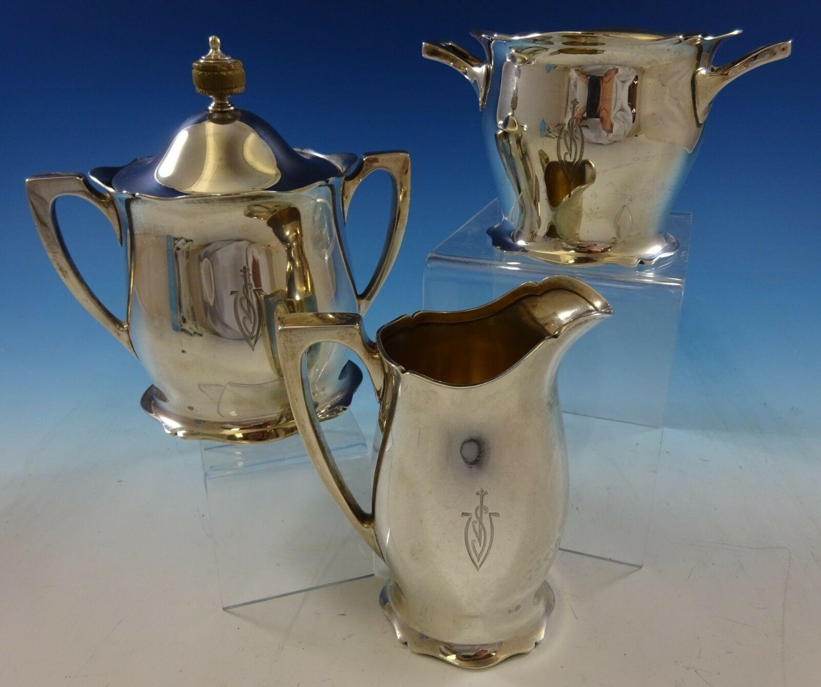 Antique by Wallace Sterling Silver Tea Set 6-Piece #3370 In Excellent Condition In Big Bend, WI