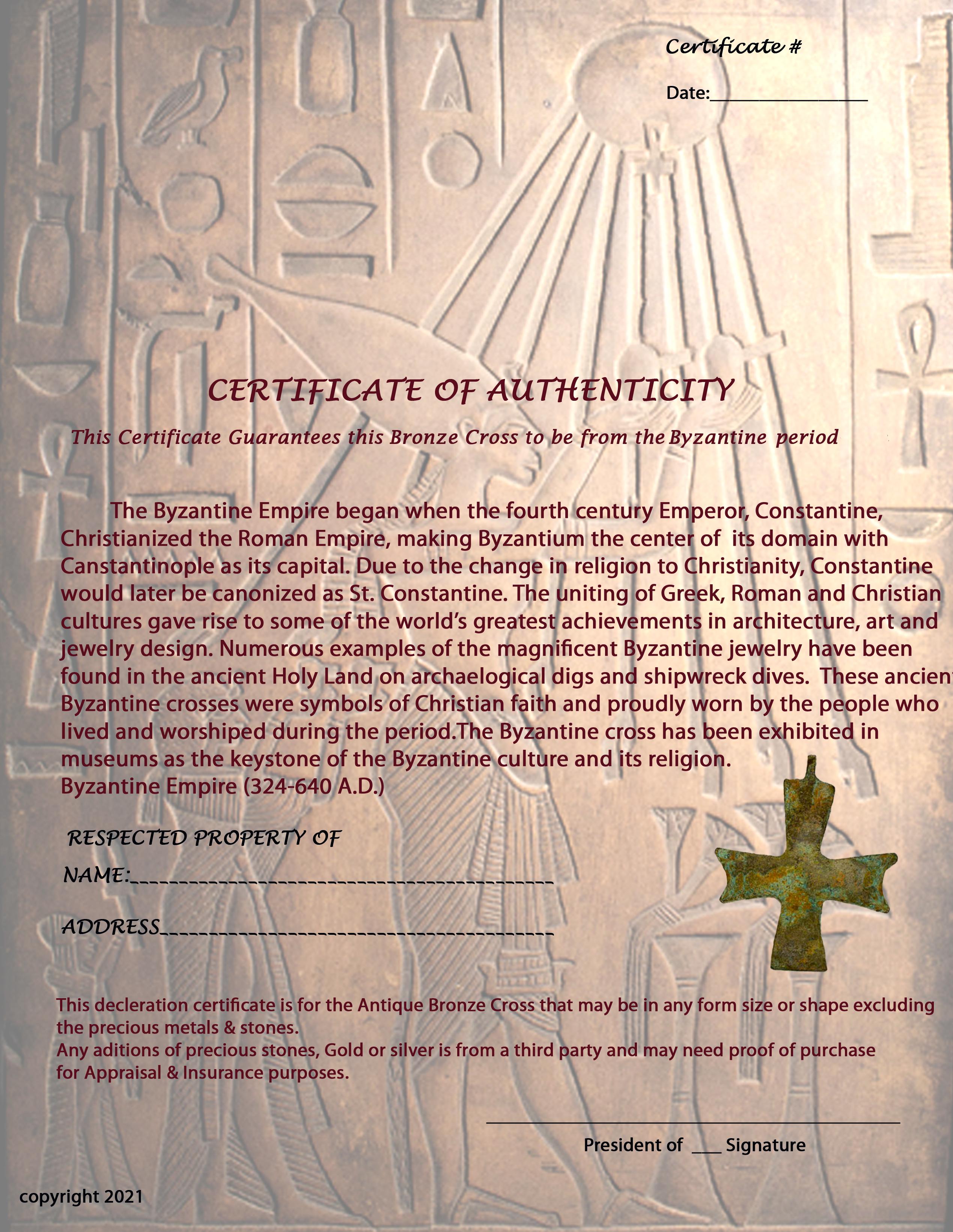Antikes byzantinisches Kreuz-Set aus 18 Karat Gelbgold und Aquamarin mit römischem Kreuz 3